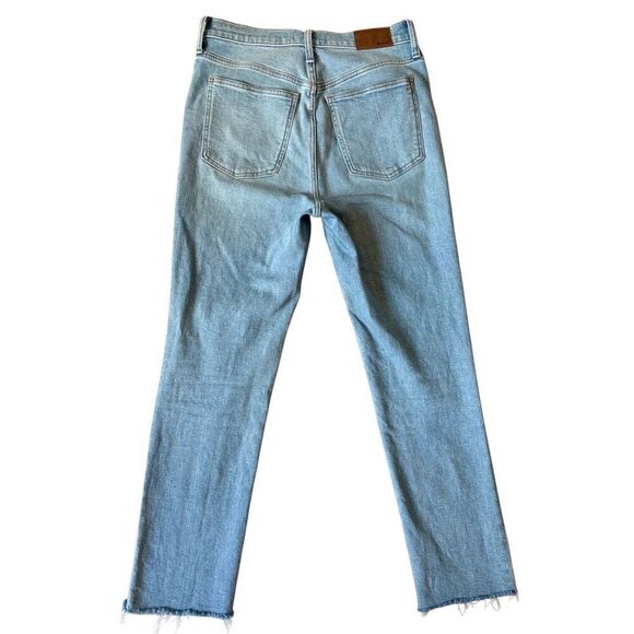 Madewell The Perfect Vintage Straight Jeans size 28 Light Blue Wash Denim Distre - Picture 2 of 9